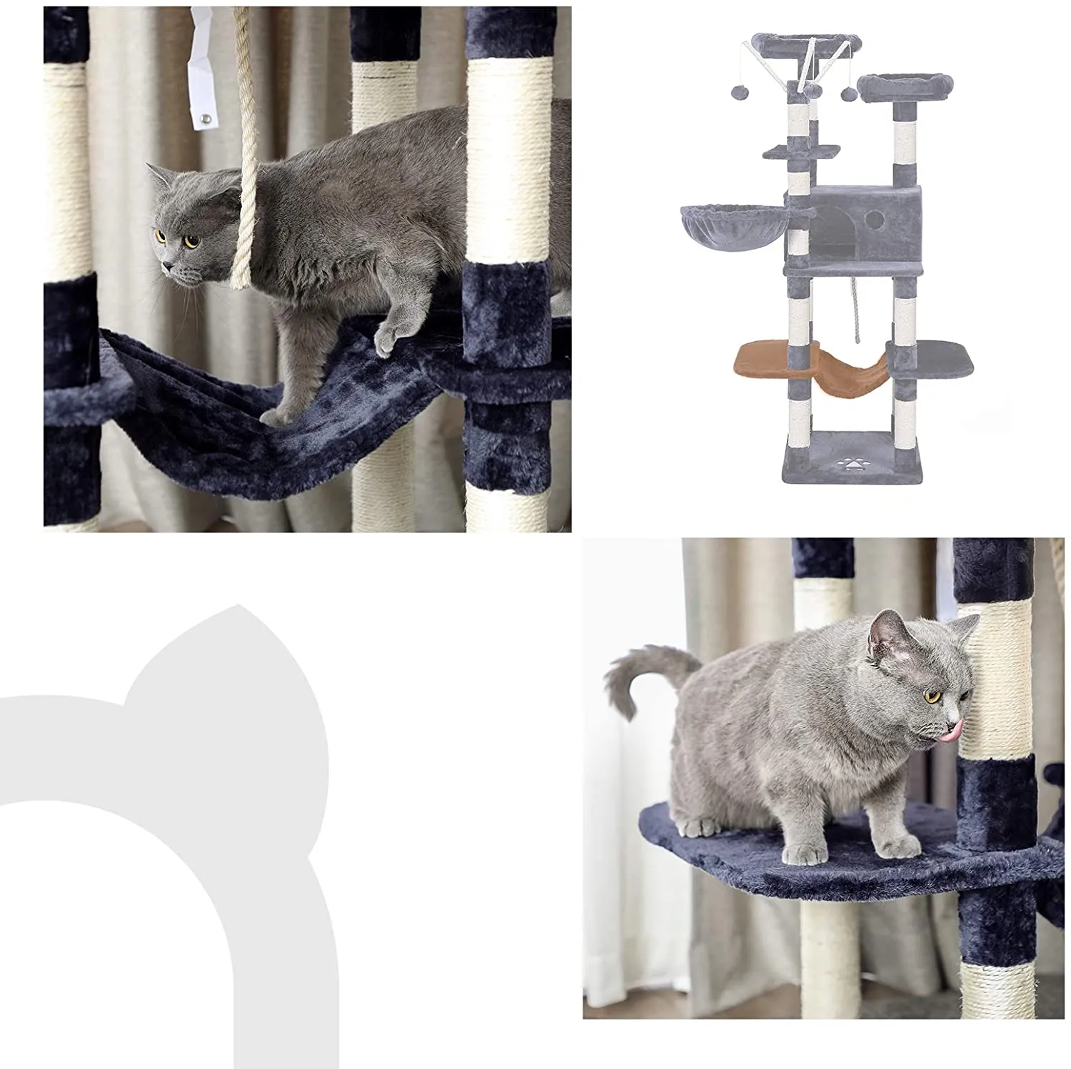 64.6" Large Cat Activity Center with Hammock