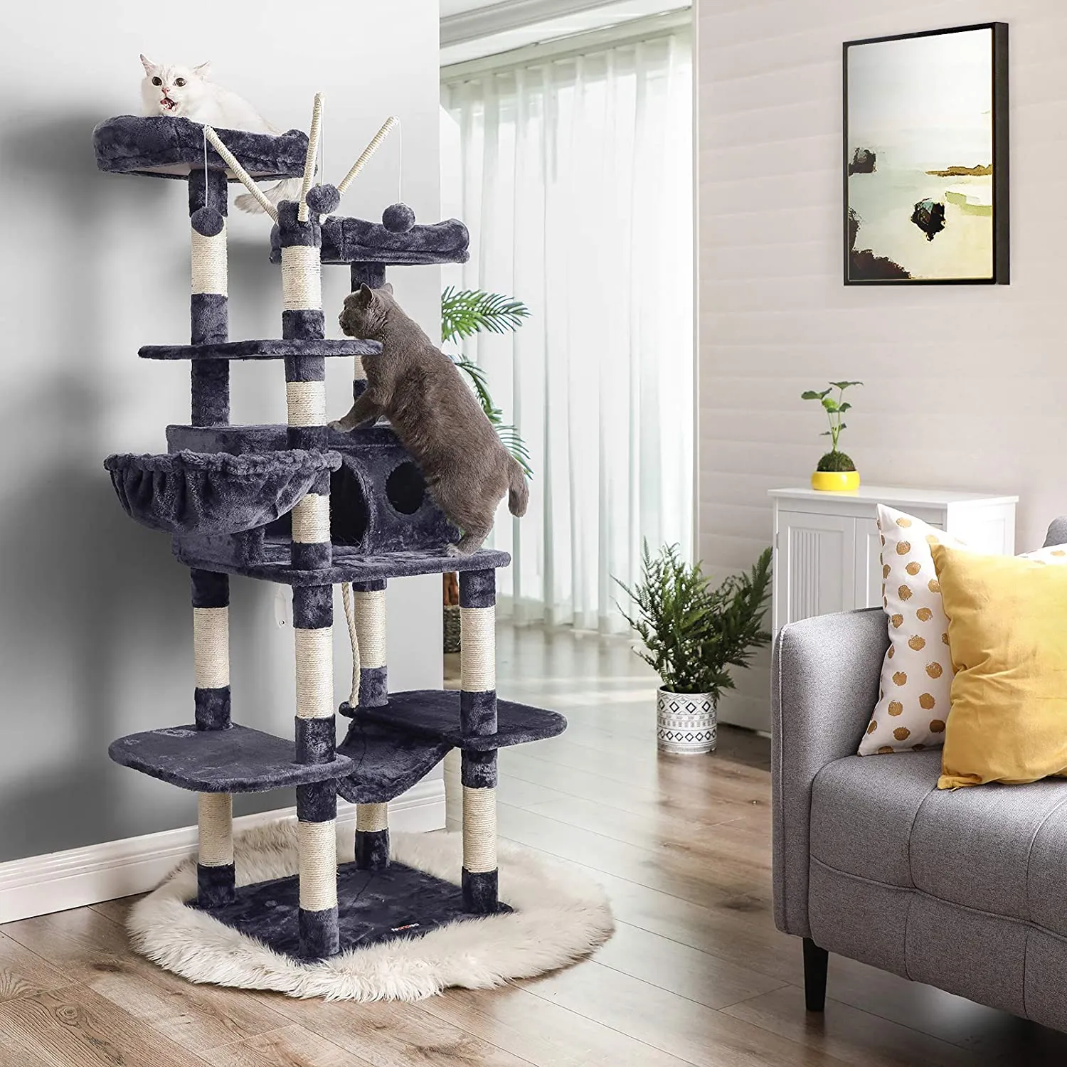 64.6" Large Cat Activity Center with Hammock