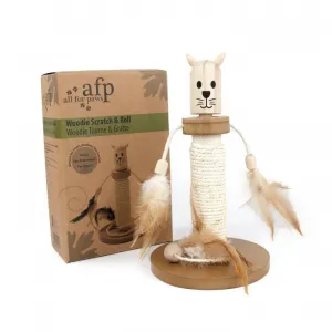 All For Paws Woodie Scratch N’ Roll Cat Scratcher Toy