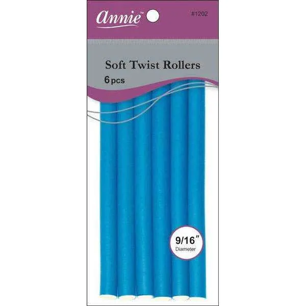 Annie Soft Twist Rollers 9/16" Blue 6pcs 1202