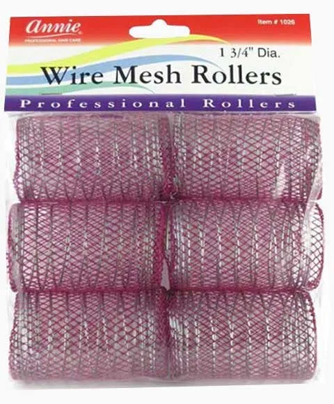 Annie Wire Mesh Rollers Jumbo 6 Count Purple 1026