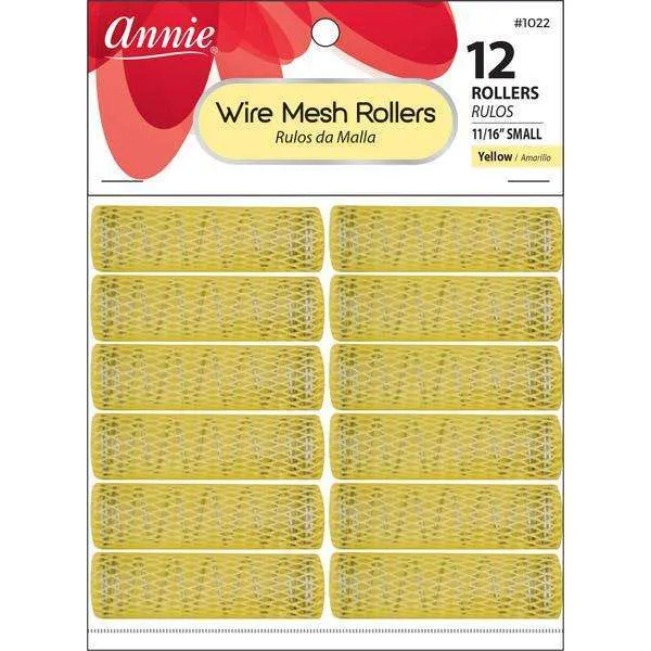 Annie Wire Mesh Rollers Small 12 Count Yellow 1022