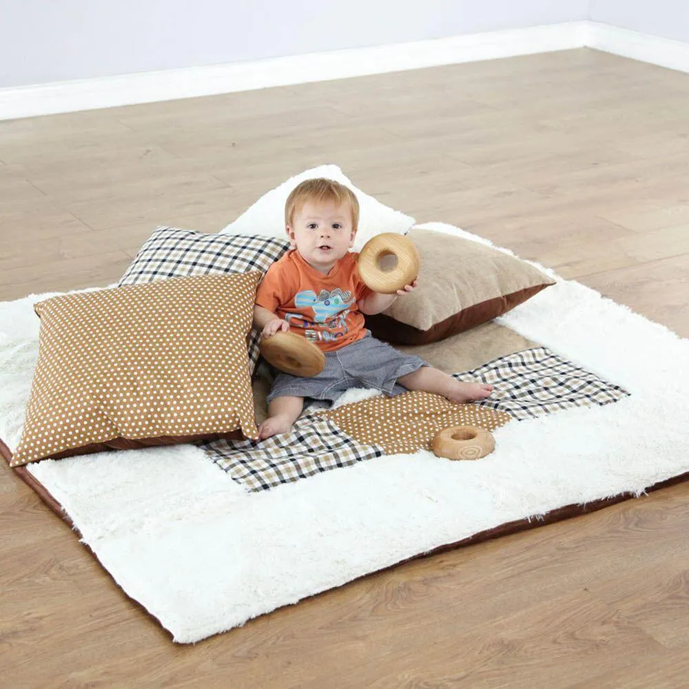 Baby Texture Blanket and Cushions Neutral Colours