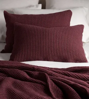 Beetroot Big Waffle 100% Cotton Cushion Cover