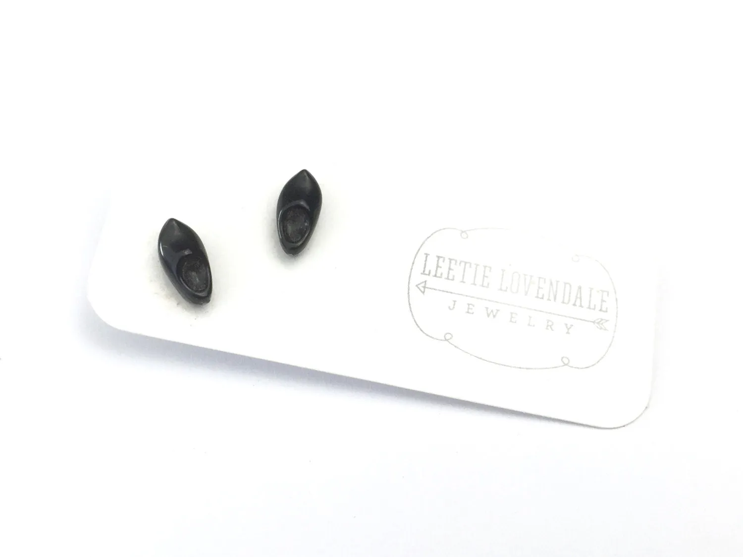 Black Lucite Minimal & Tiny Clogs Stud Earrings