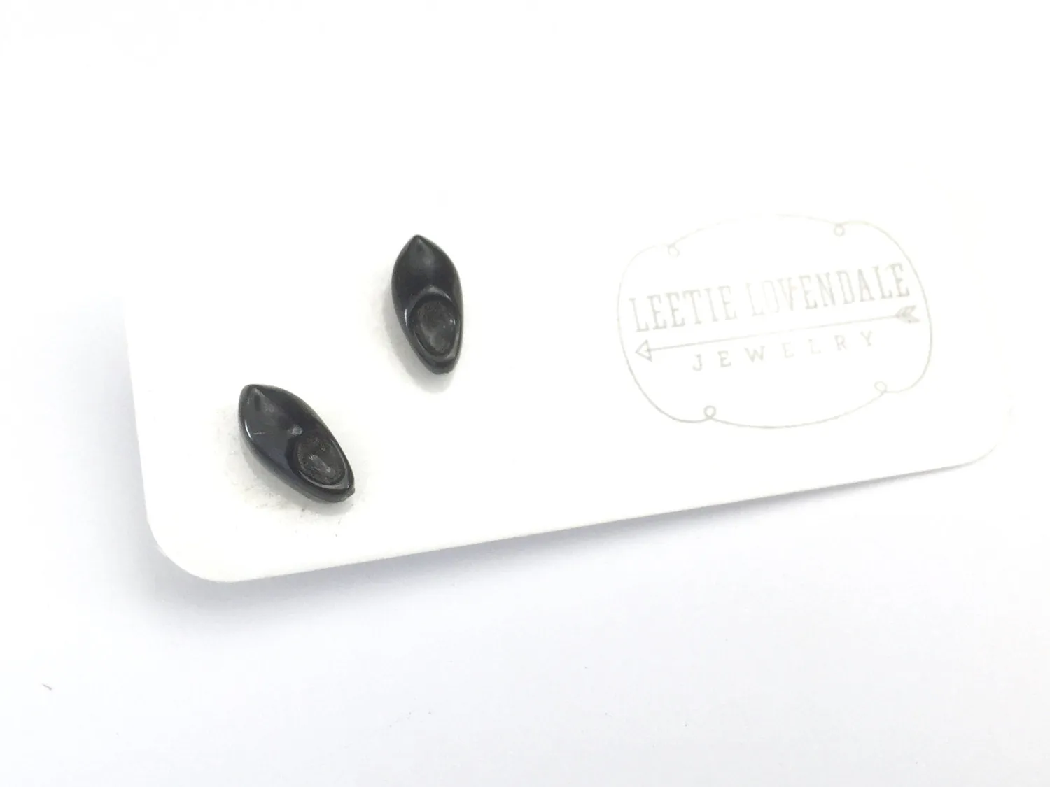 Black Lucite Minimal & Tiny Clogs Stud Earrings