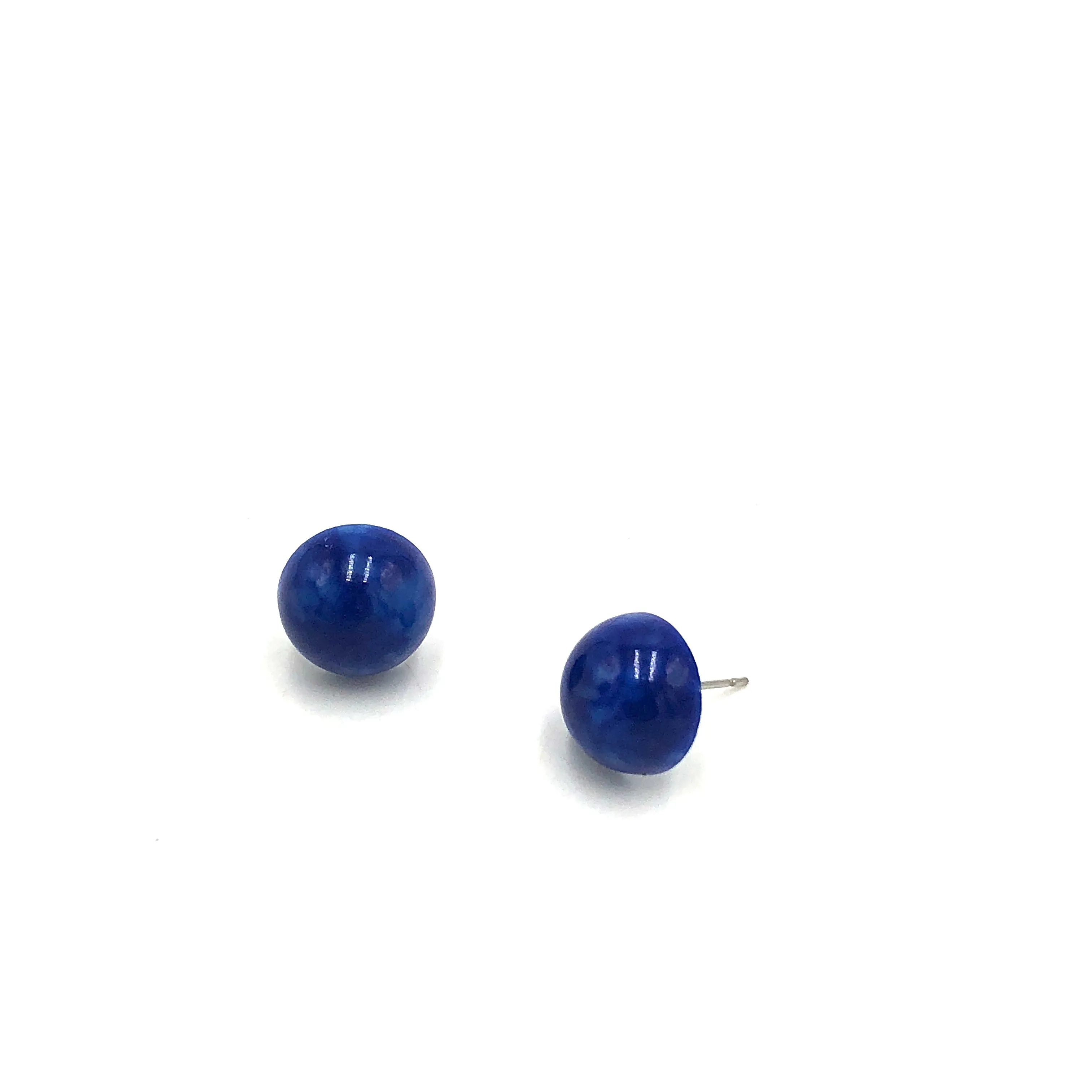 Blue Mosaic GumDrop Stud Earrings