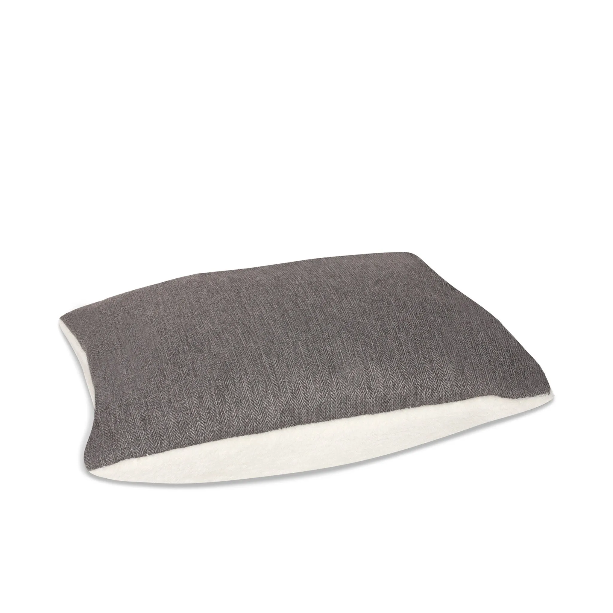 Bolster Pet Bed - Grey Herringbone