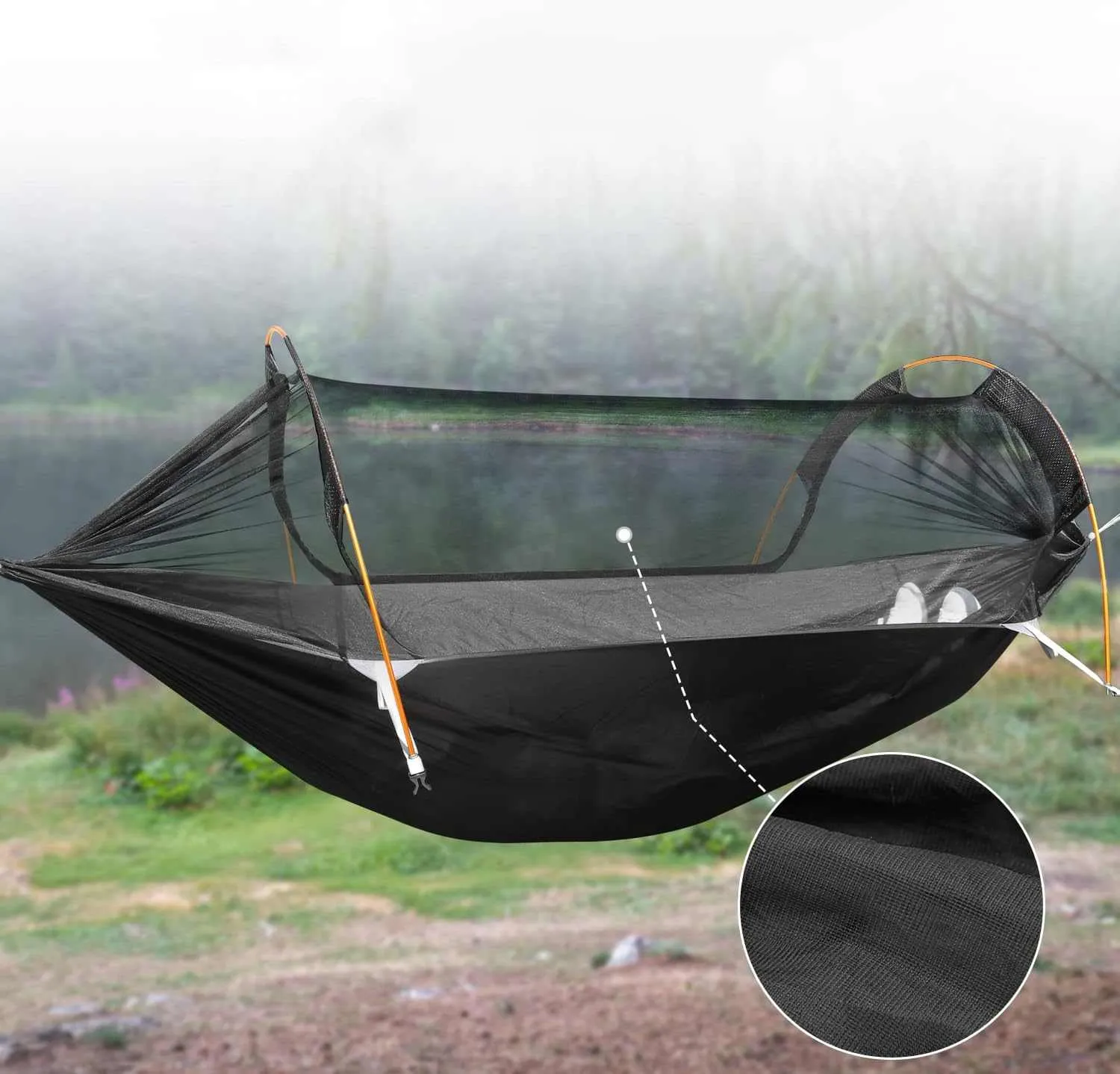 Camping Hammock with Mosquito Net and Rainfly Cover