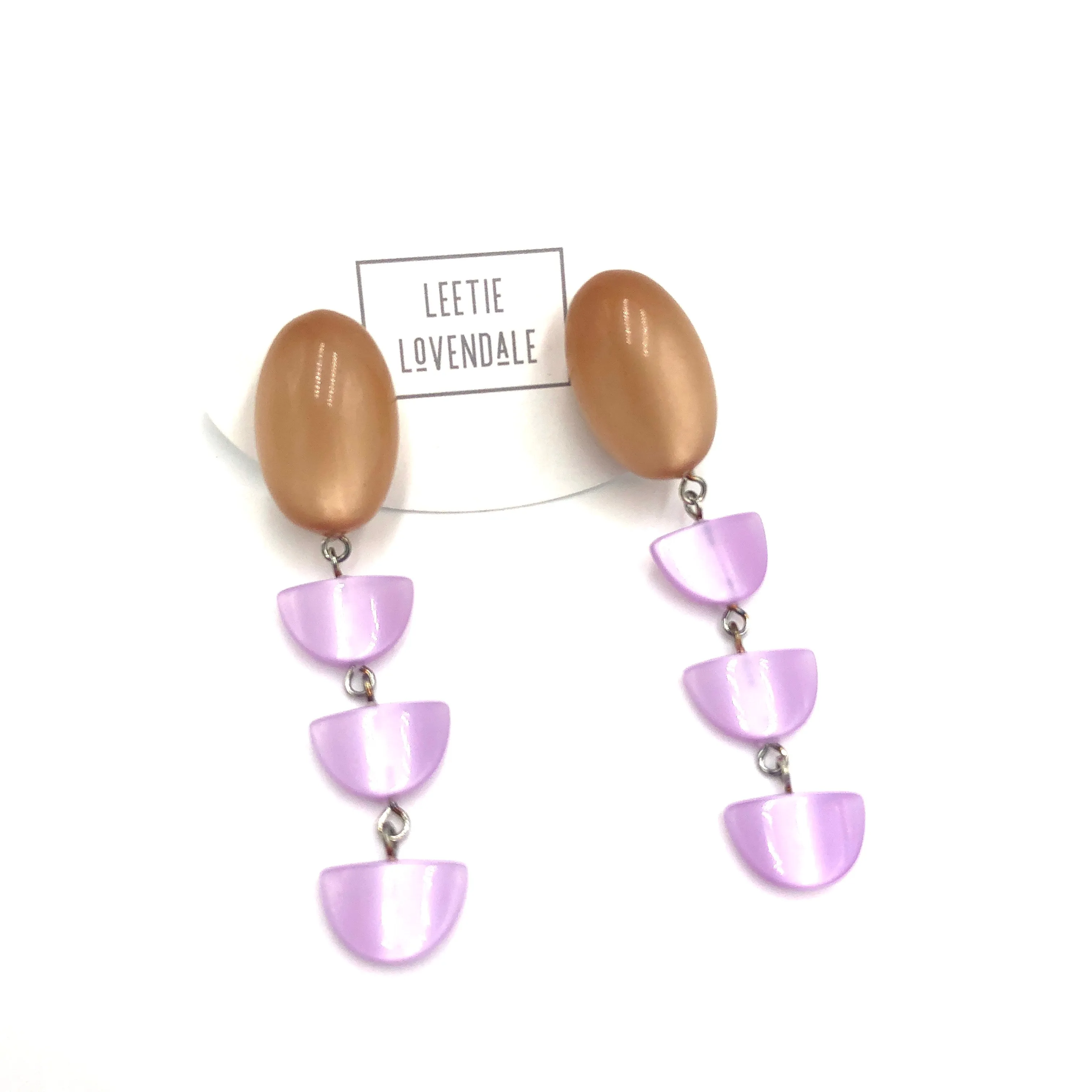 Champagne & Lilac Moonglow Semi Earrings *