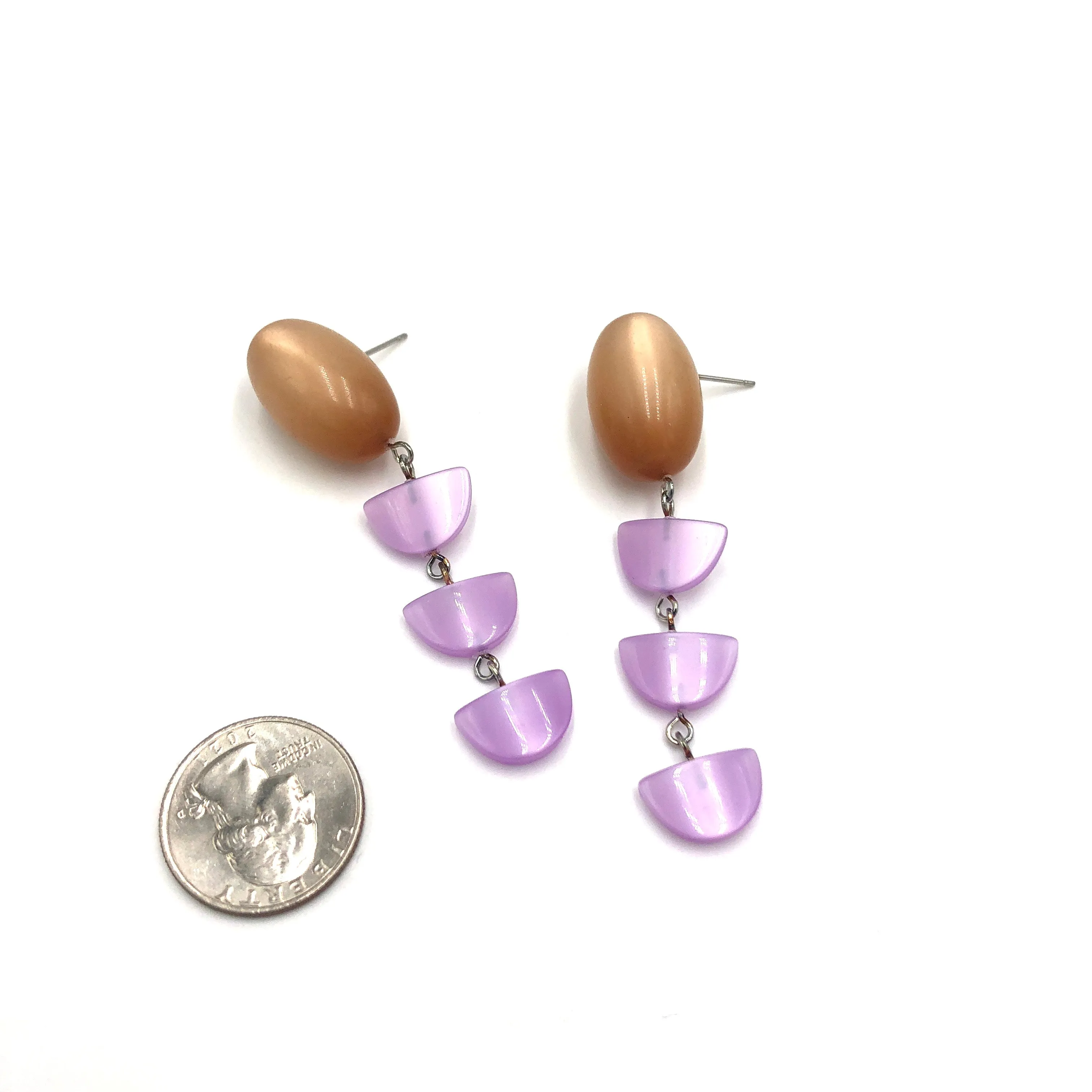 Champagne & Lilac Moonglow Semi Earrings *