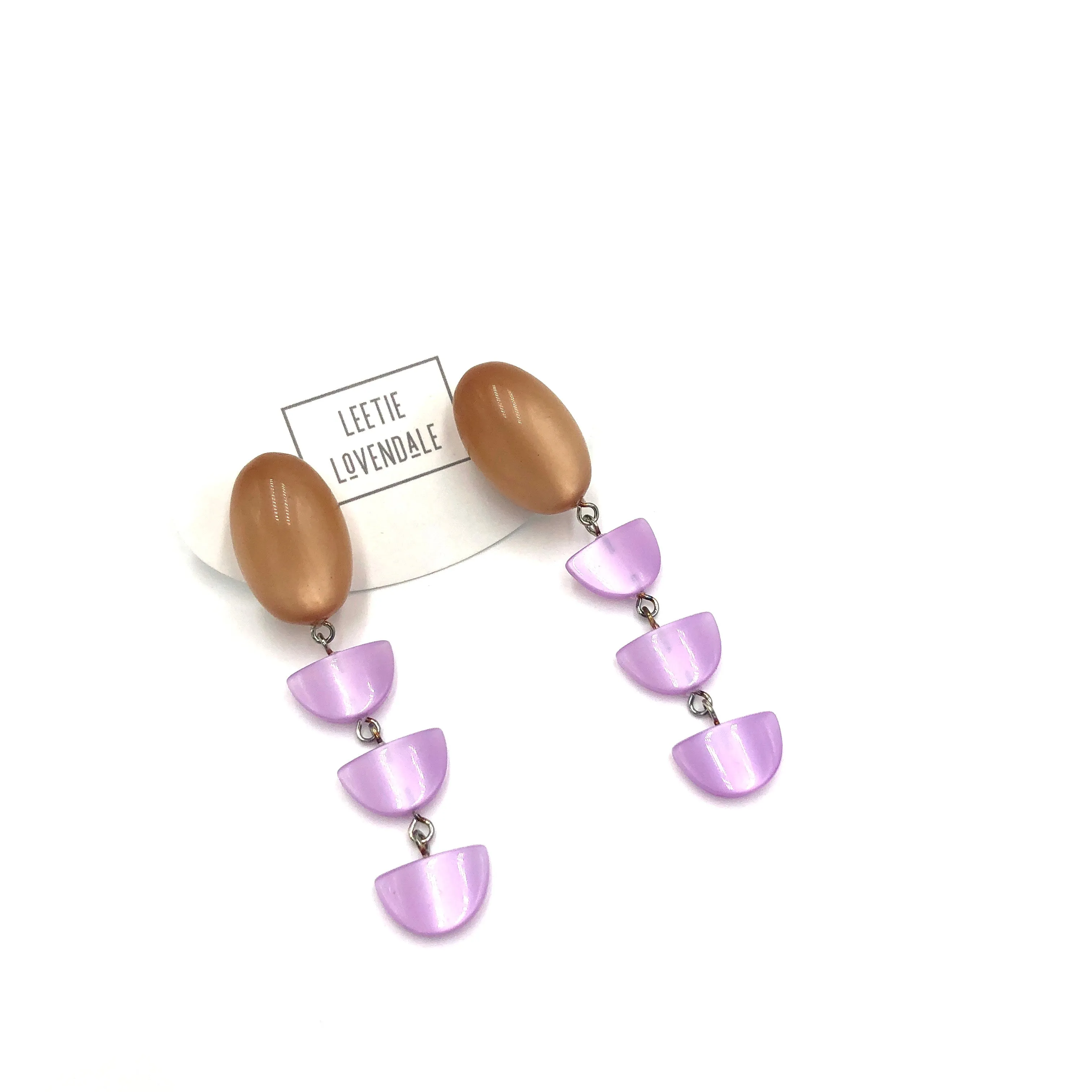 Champagne & Lilac Moonglow Semi Earrings *