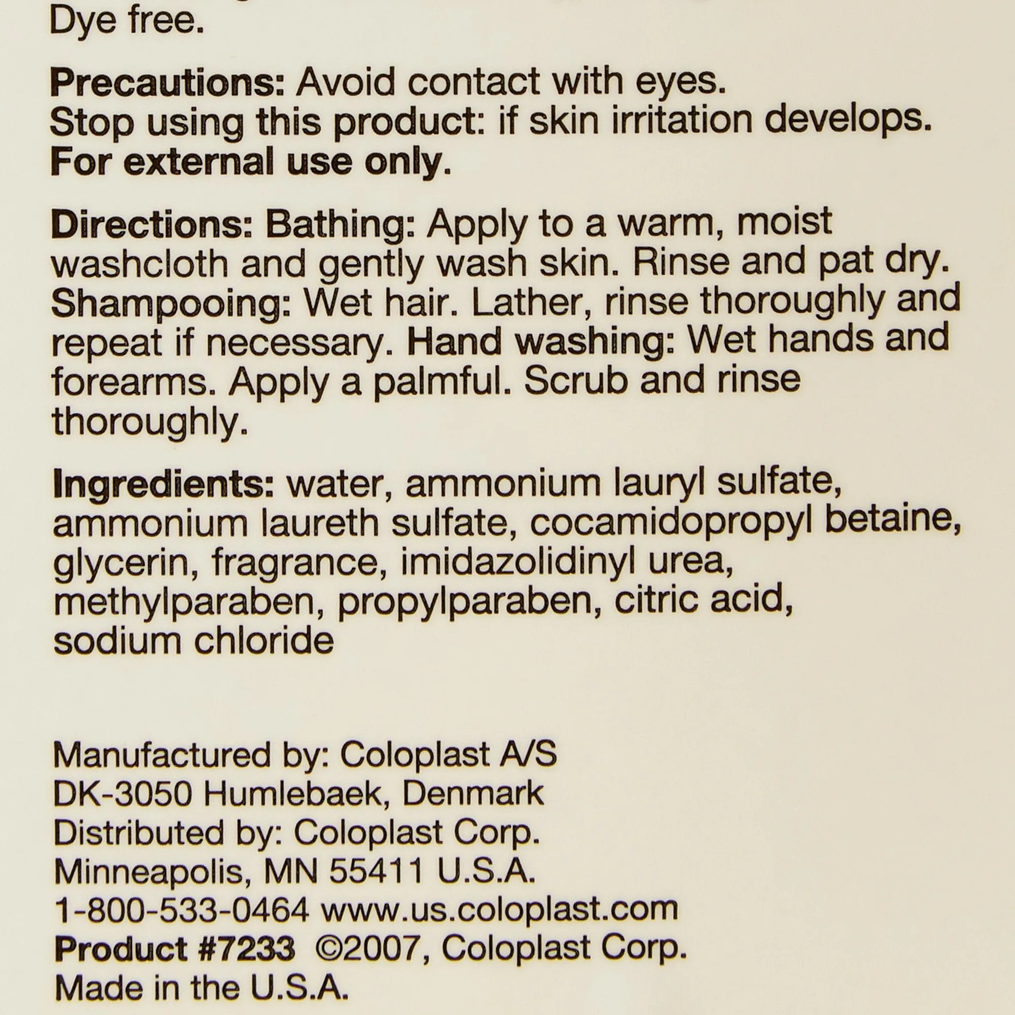 Coloplast Gentle Rain Shampoo and Body Wash, Scented, 21 oz Pump Bottle