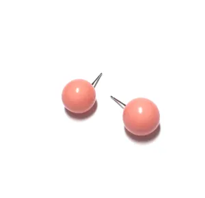 Coral Peach Ball Stud Earrings