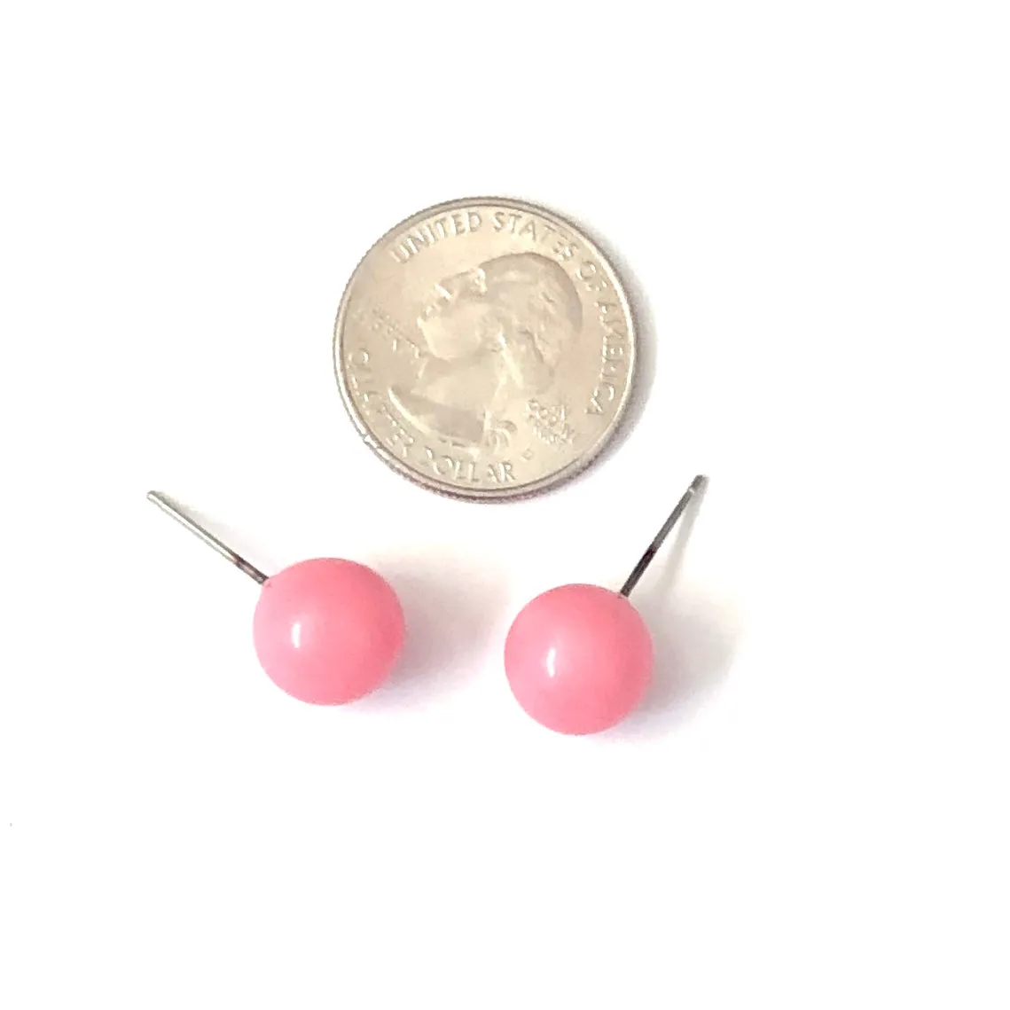 Cotton Candy Pink Ball Stud Earrings