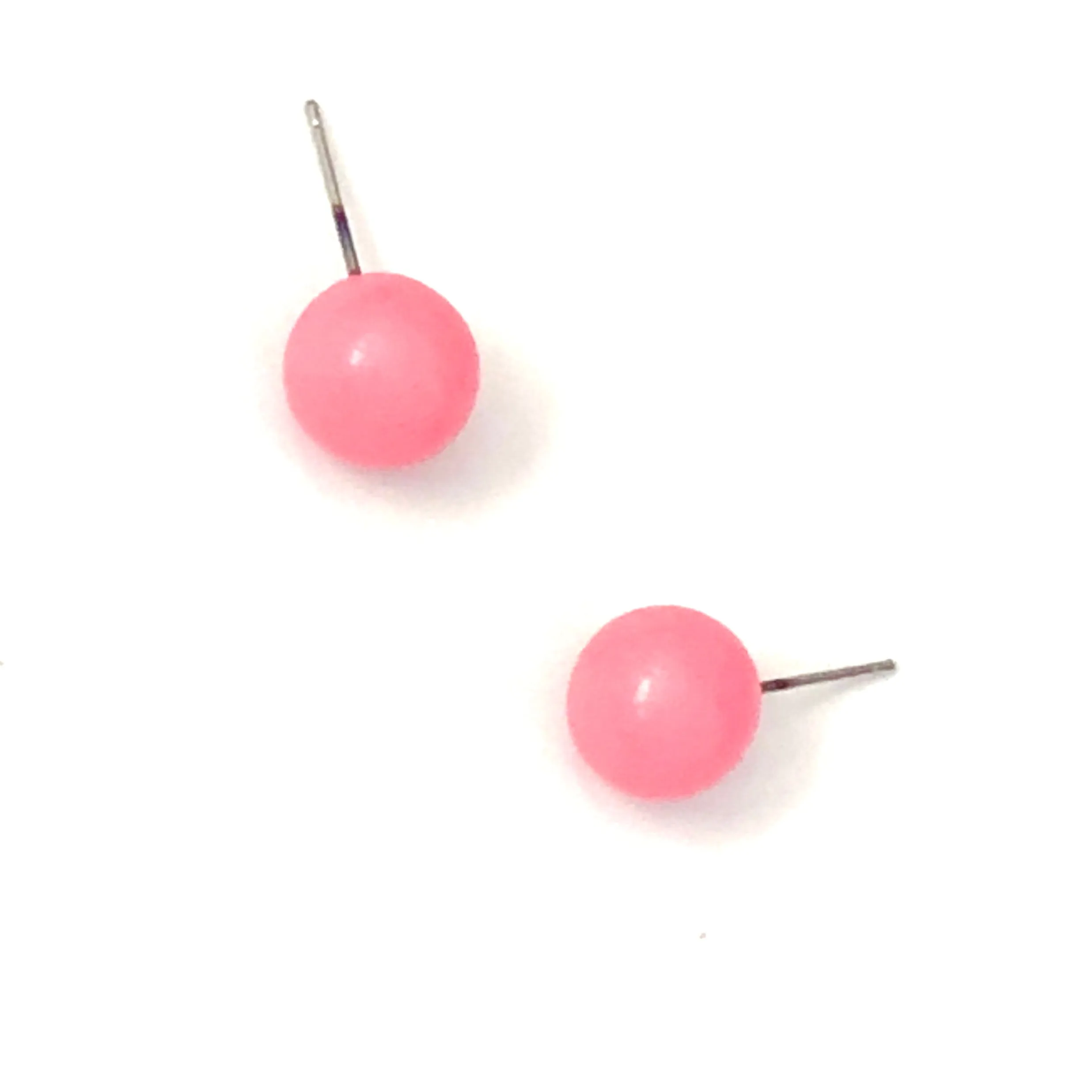 Cotton Candy Pink Ball Stud Earrings