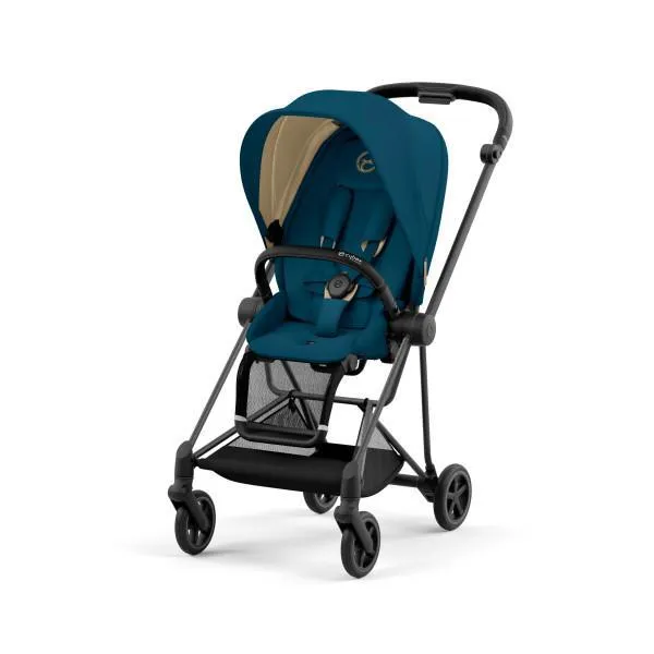 Cybex Mios 3 Stroller - Matte Black/Black Frame and Mountain Blue Seat Pack