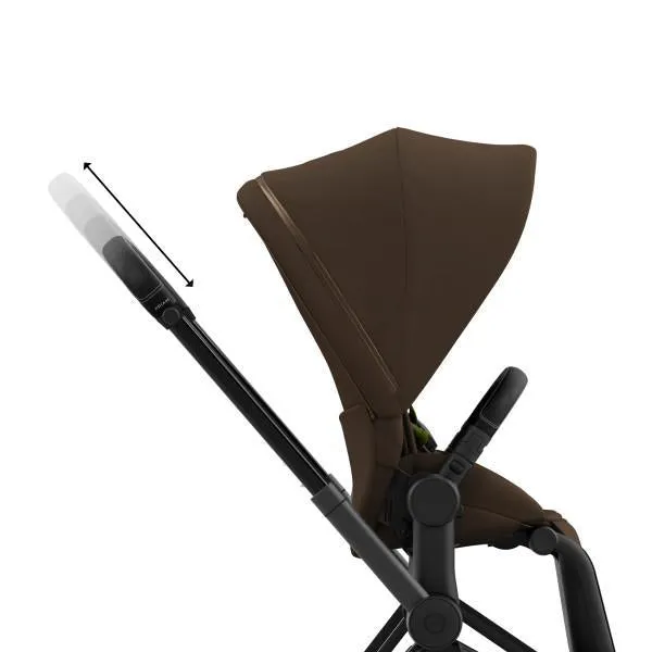 Cybex Priam 4 Stroller - Matte Black/Black Frame and Khaki Green Seat Pack