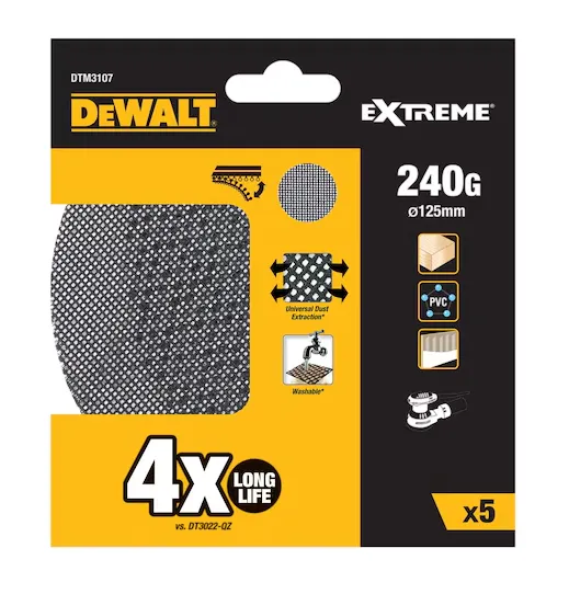 Dewalt Extreme Universal Abrasive Mesh ROS Sheet 125mm