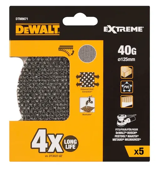 Dewalt Extreme Universal Abrasive Mesh ROS Sheet 125mm