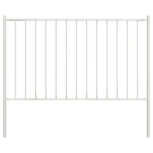 Fence Panel with Posts Powder-coated Steel 1.7x1 m White