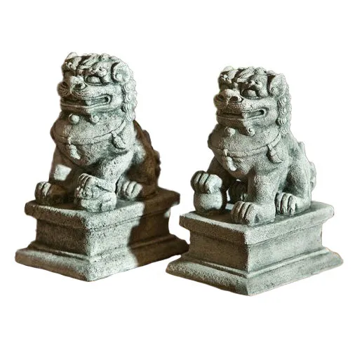 Foo Dog Guardian Statue Set