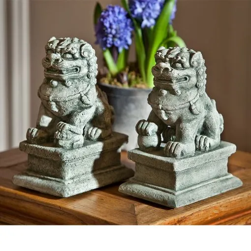 Foo Dog Guardian Statue Set