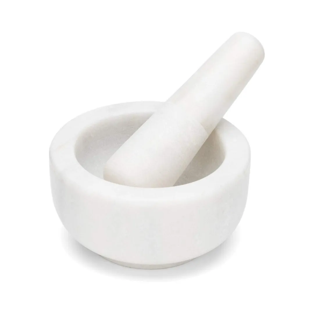 Fox Run White Marble Mortar and Pestle