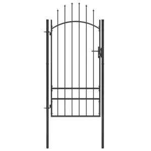 Garden Gate Steel 1x2.5 m Black