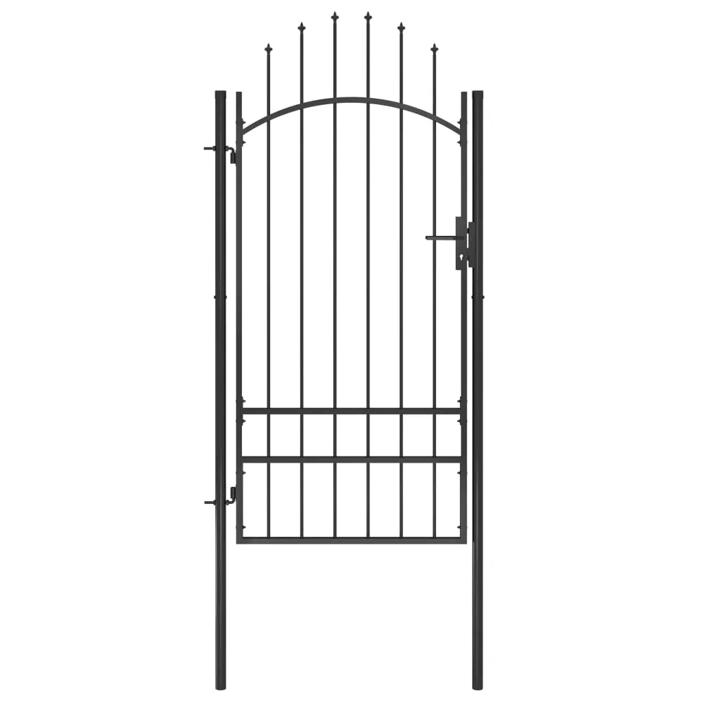 Garden Gate Steel 1x2.5 m Black