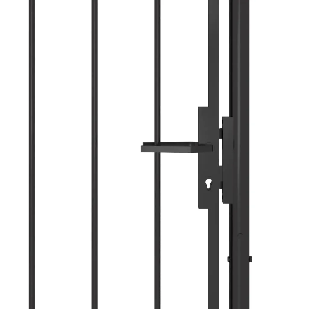 Garden Gate Steel 1x2.5 m Black