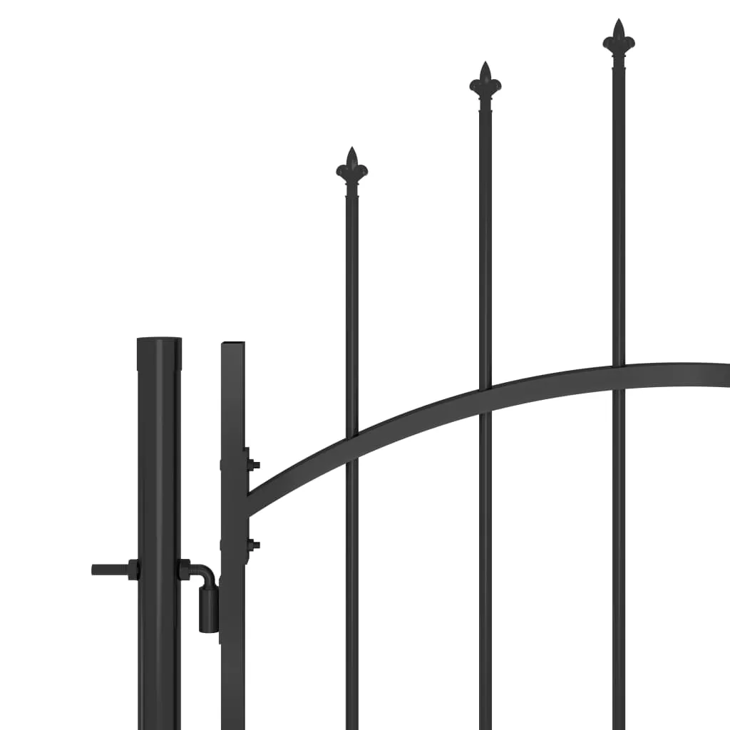 Garden Gate Steel 1x2.5 m Black