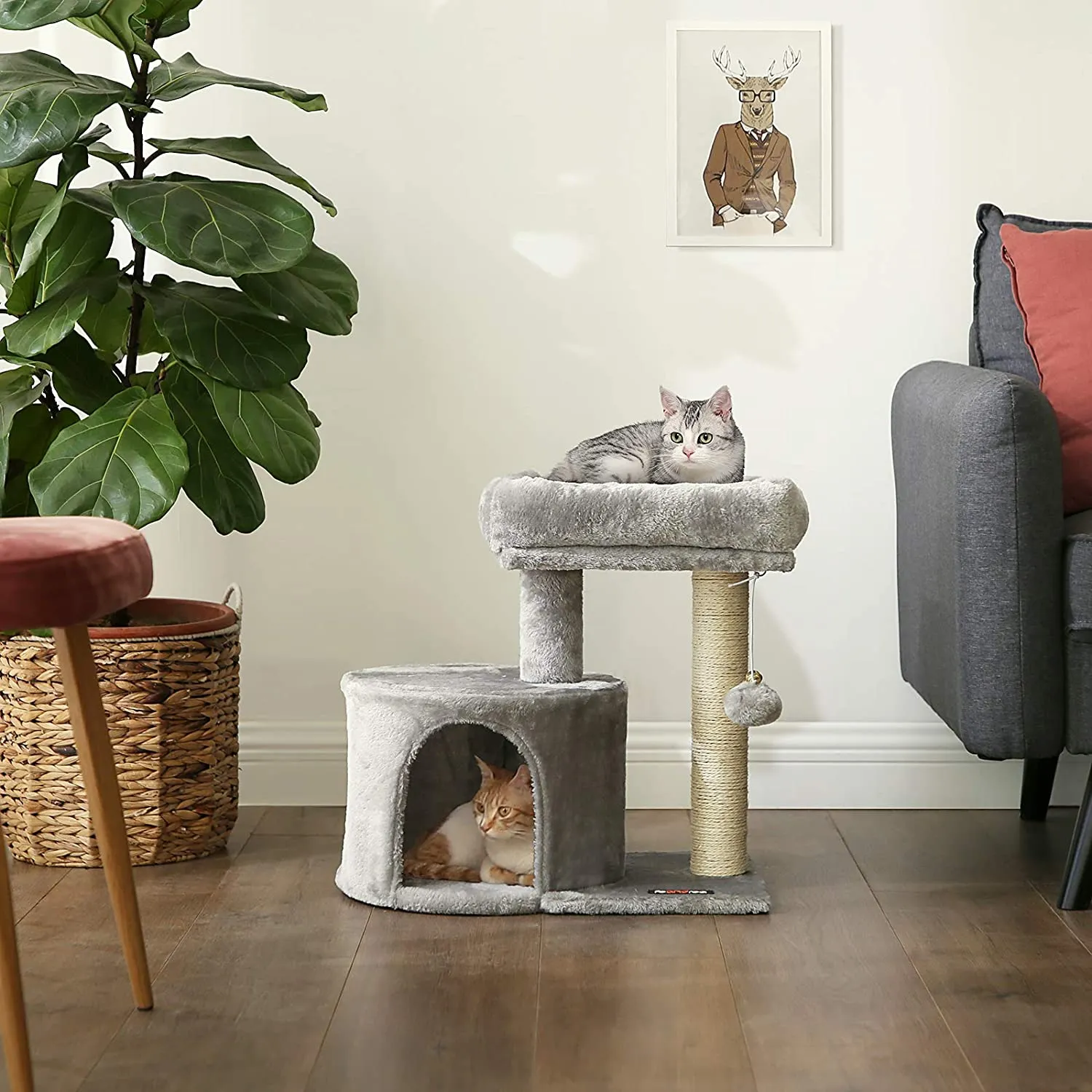 HELENA Cat Tree with Sisal-Covered Scratching Posts for Kitten