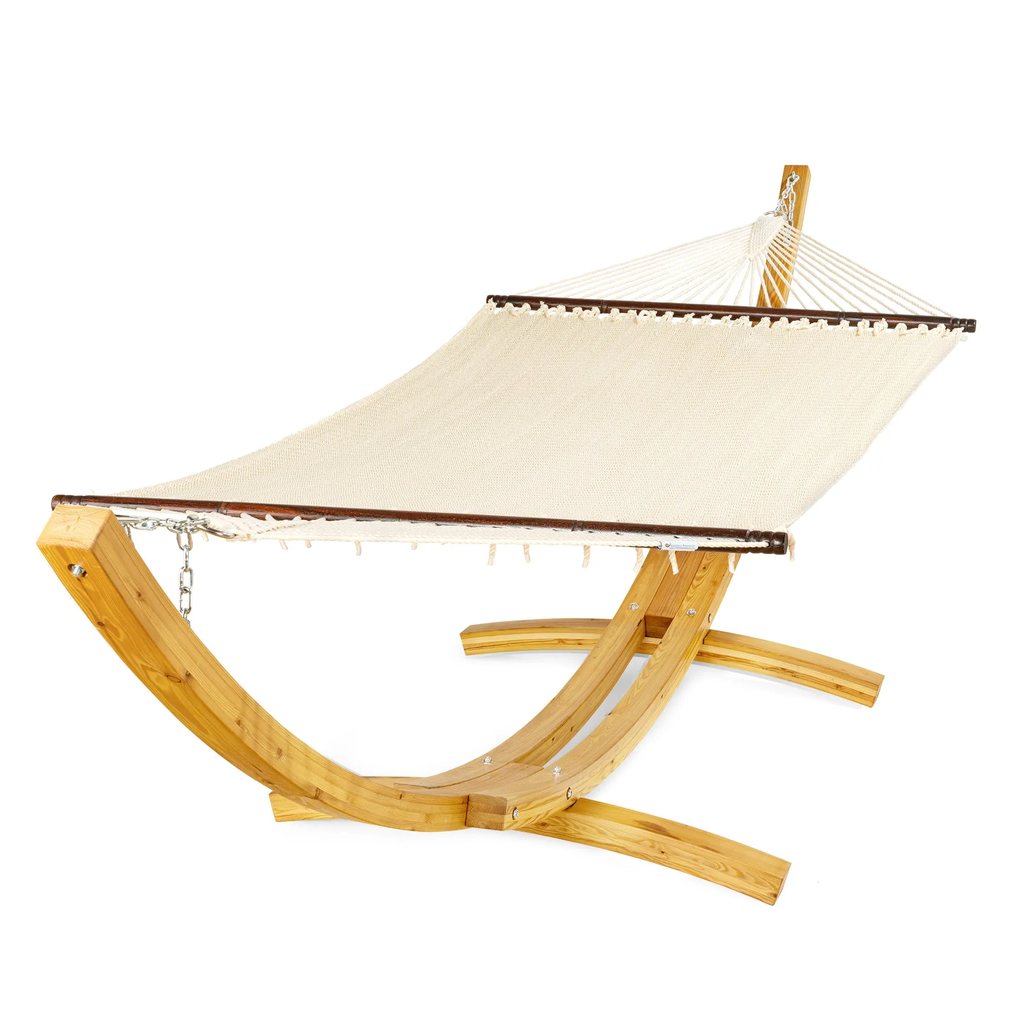 Jumbo Cream Hammock and Wood Arc Stand | Caribbean Hammocks