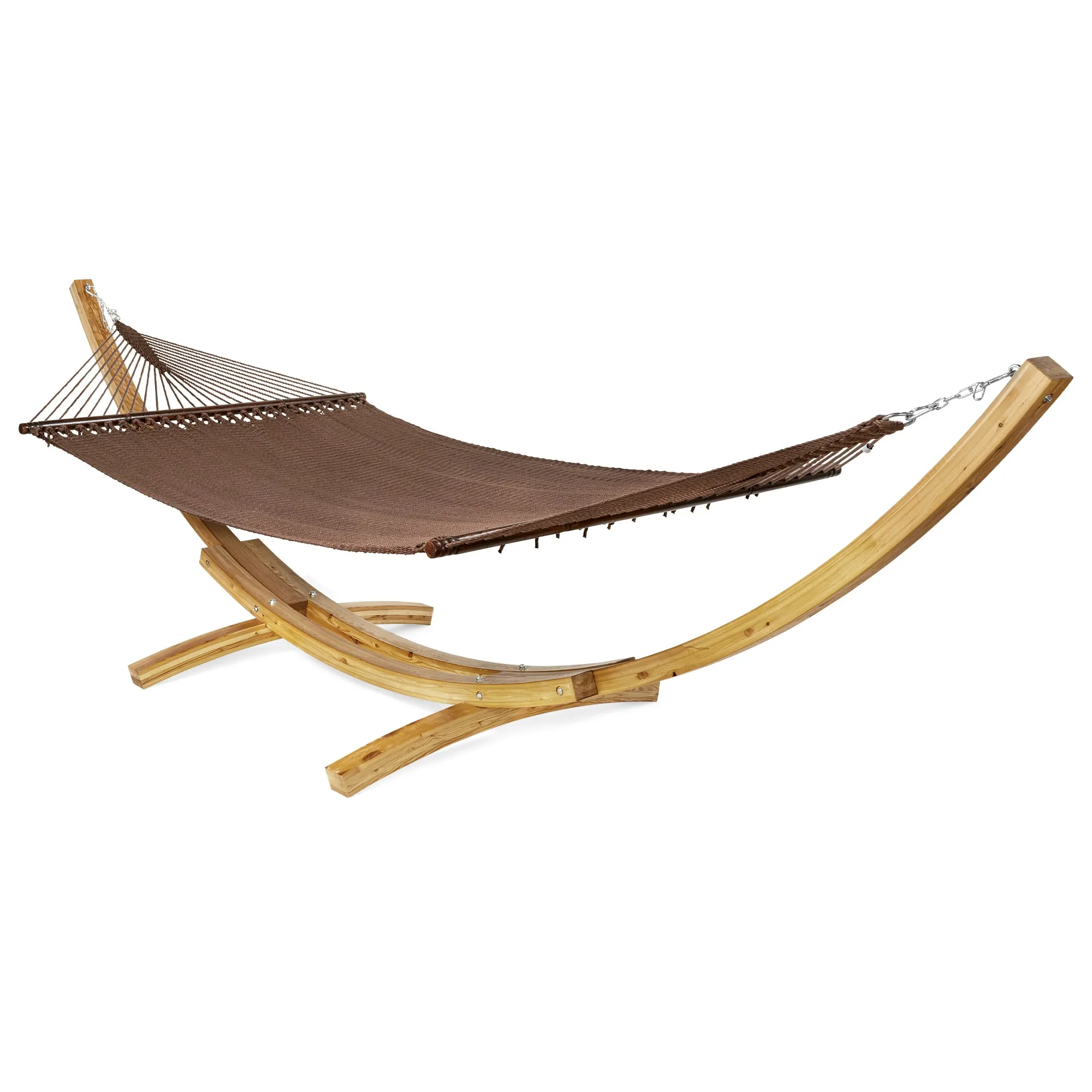 Jumbo Mocha Hammock and Wood Arc Stand | Caribbean Hammocks