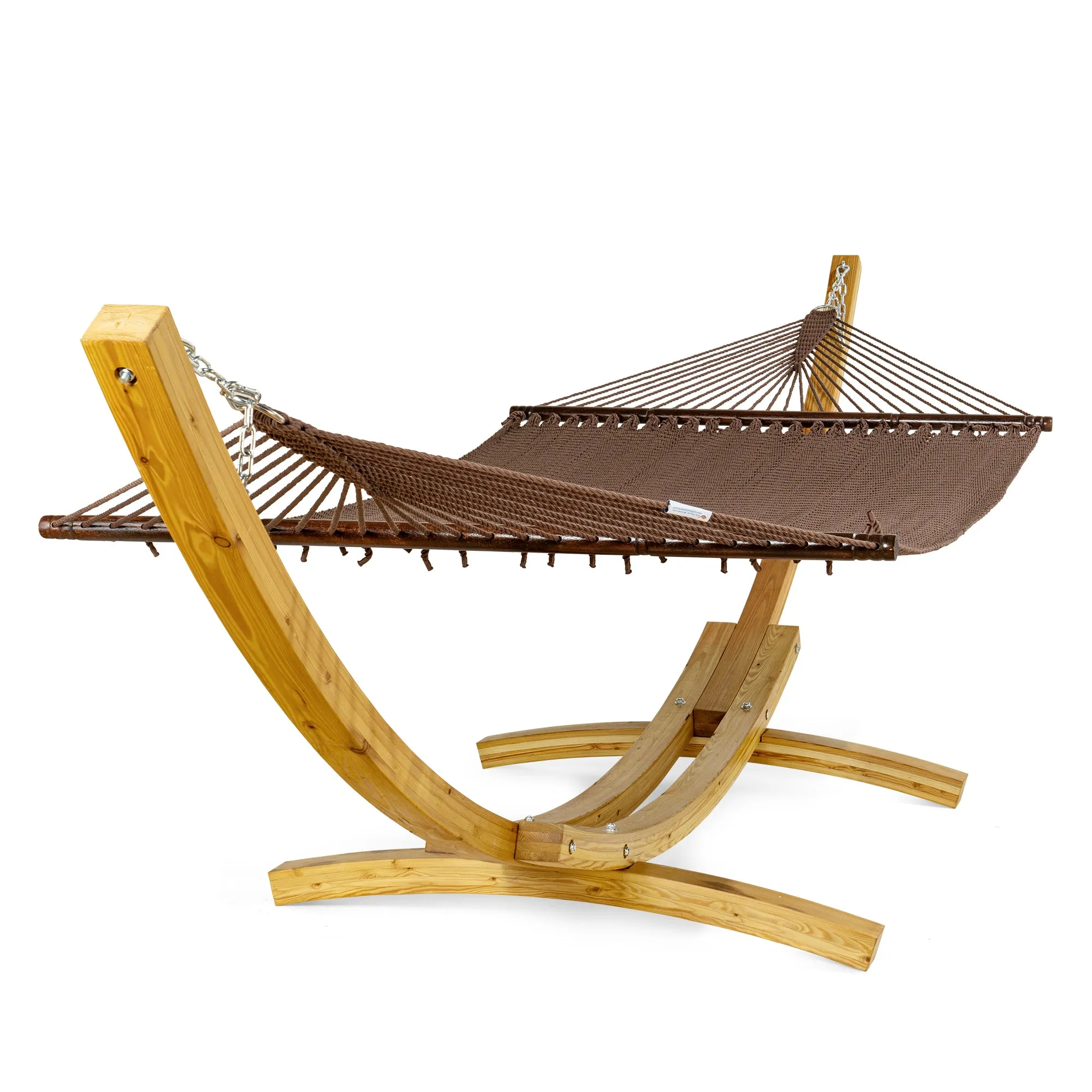 Jumbo Mocha Hammock and Wood Arc Stand | Caribbean Hammocks