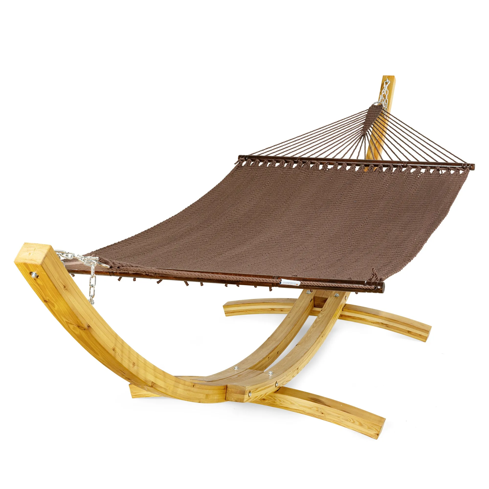 Jumbo Mocha Hammock and Wood Arc Stand | Caribbean Hammocks