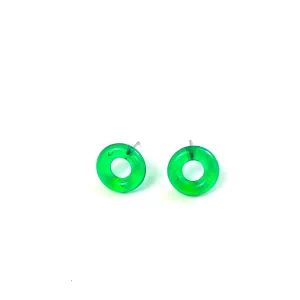 Kelly Green Donut Stud Earrings