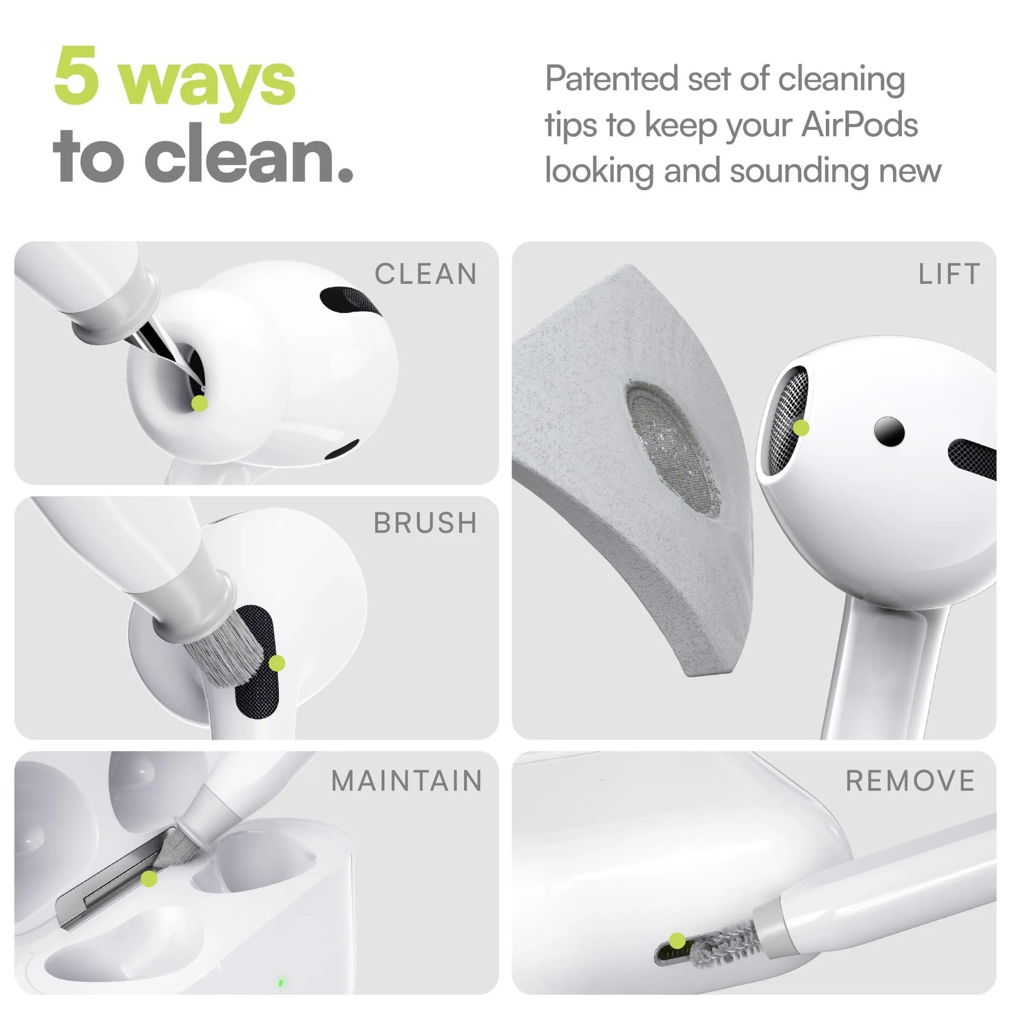 KeyBudz AirCare 2.0 Series Premium Cleaning Kit for AirPods and iPhones