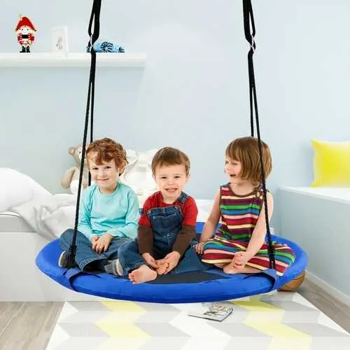 Kids Hanging Chair Swing Tent Set-Blue