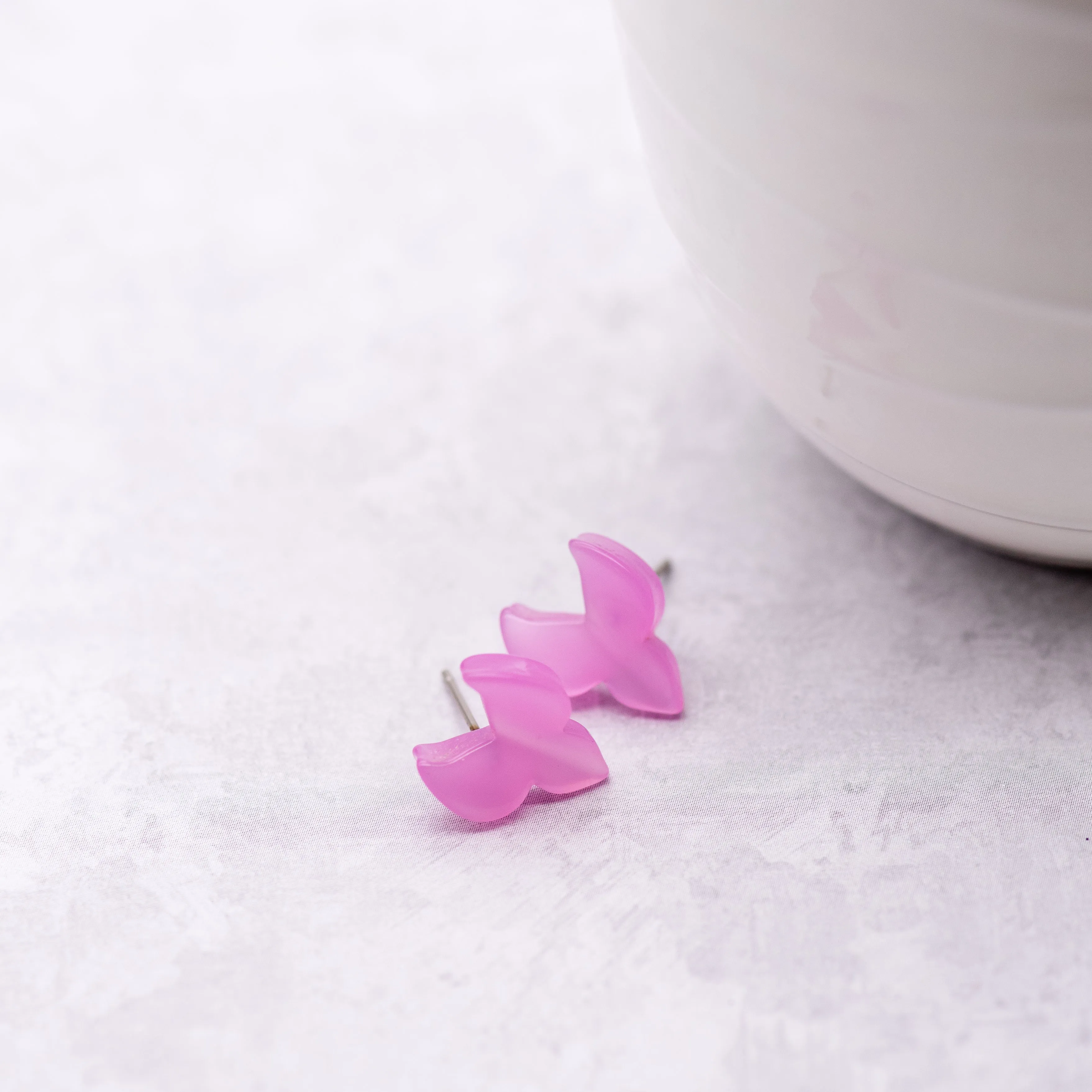 Lilac Moonglow Trident Stud Earrings