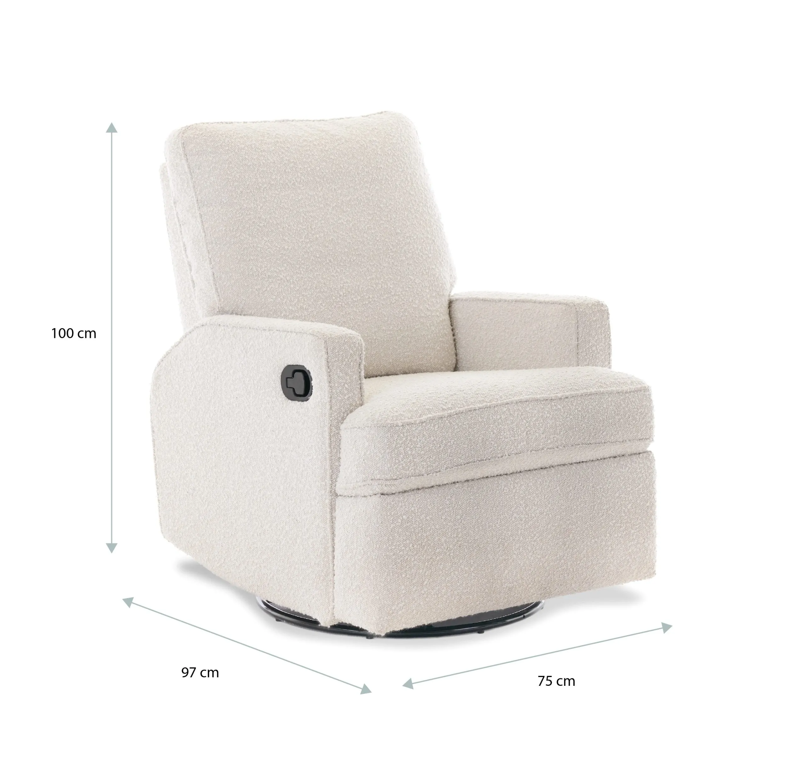 Madison Swivel Glider Recliner Chair - Bouclé Style