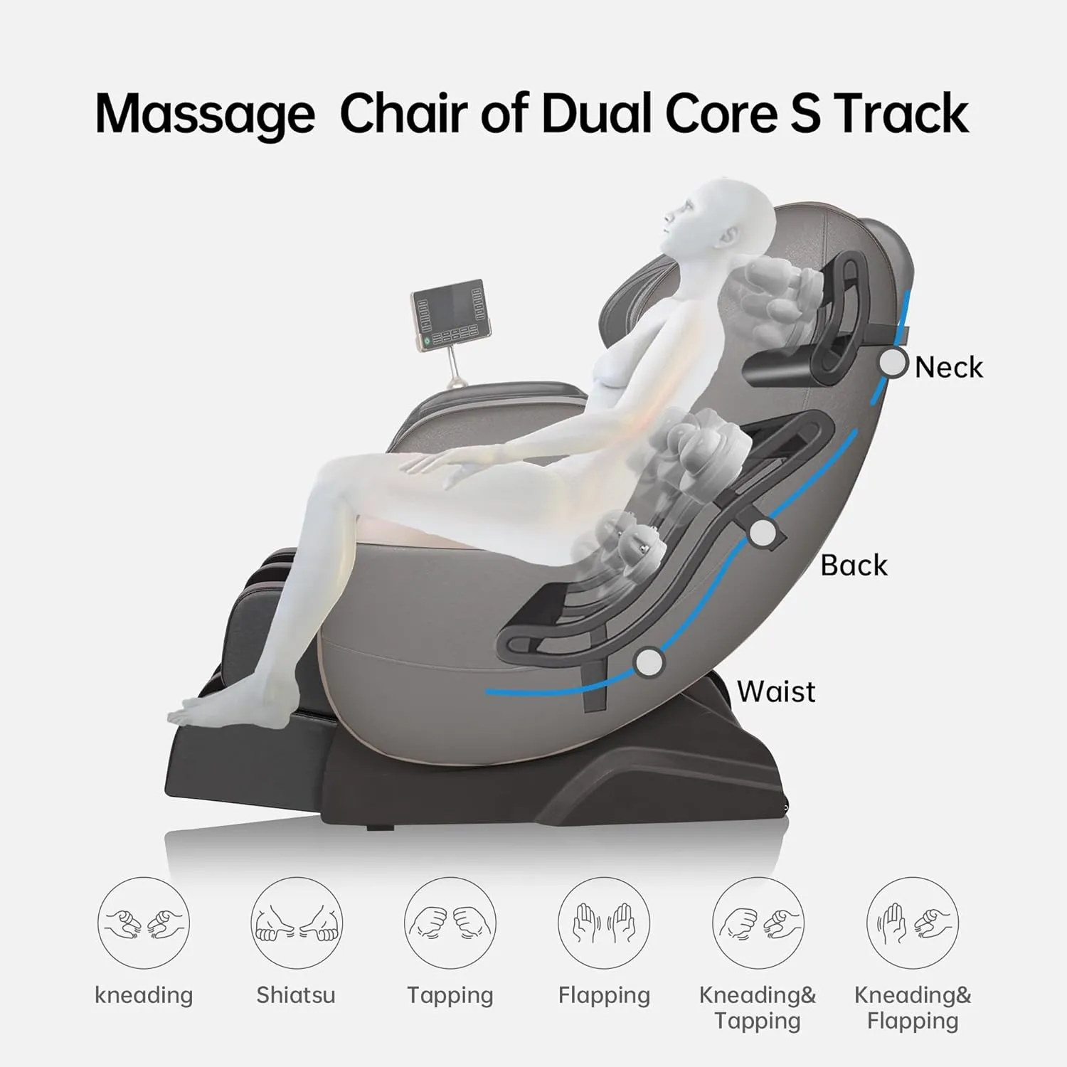 Massage Chair of Dual-core S Track, Full Body Massage Recliner of Zero Gravity with APP Control