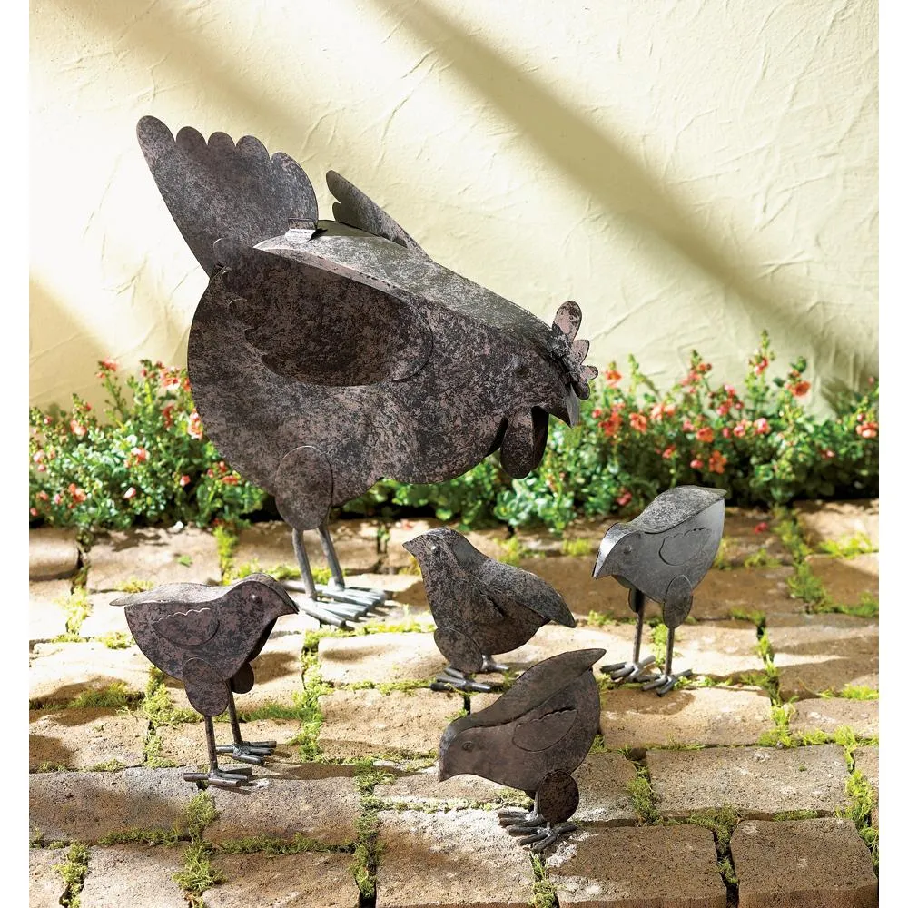 Metal Chicken Sculptures