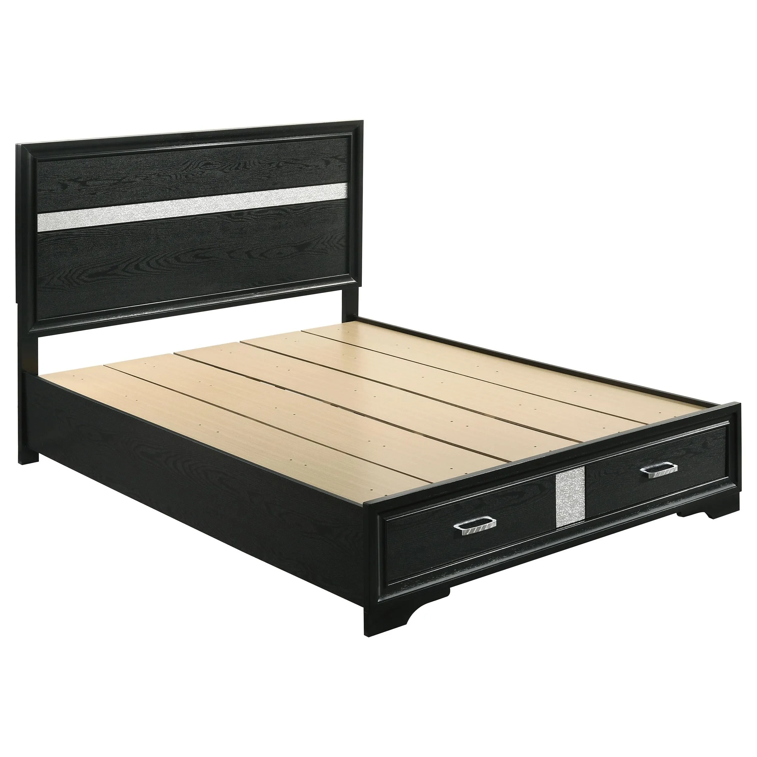 Miranda Queen 2-drawer Storage Bed Black