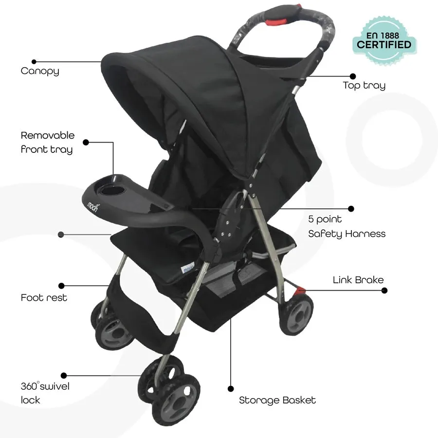 Moon Bezik One Fold Stroller (Black)