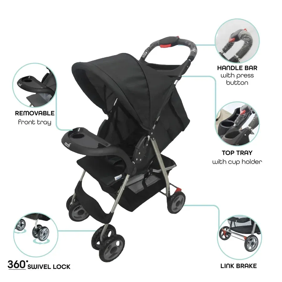 Moon Bezik One Fold Stroller (Black)