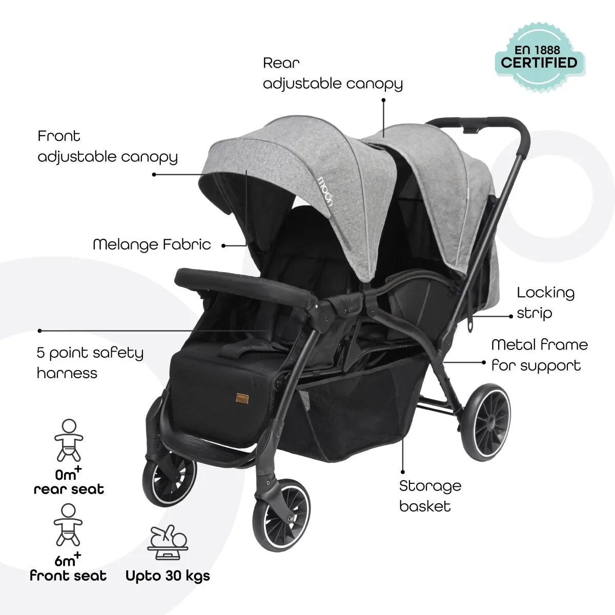 Moon Dios Stroller Grey