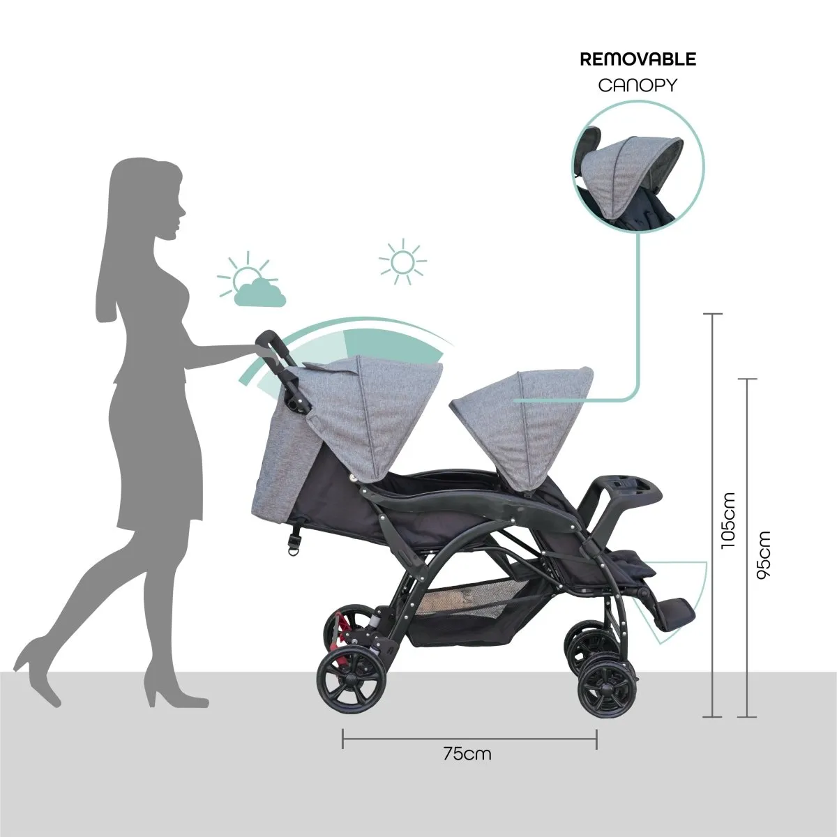 Moon Dios Stroller Grey