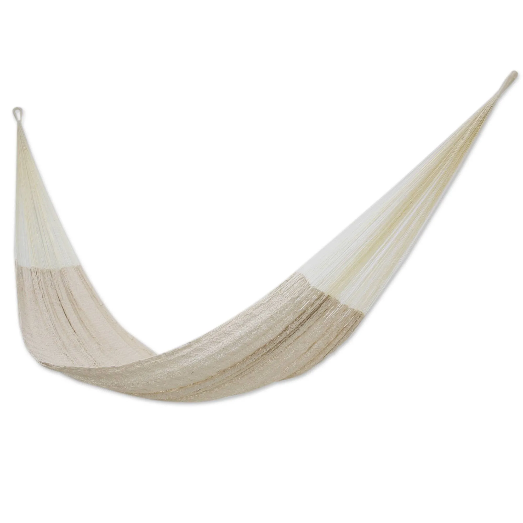 Natural Hand Woven Cotton Blend Mayan Hammock - NOVICA